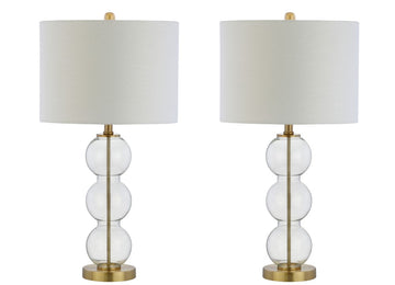 Bella 27" Glass Triple Sphere LED Table Lamp - JONATHAN Y